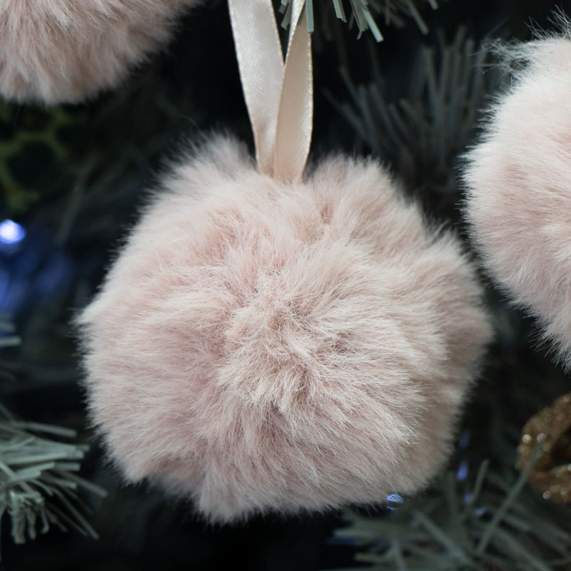 8cm Solid Colour Bauble, Pink
