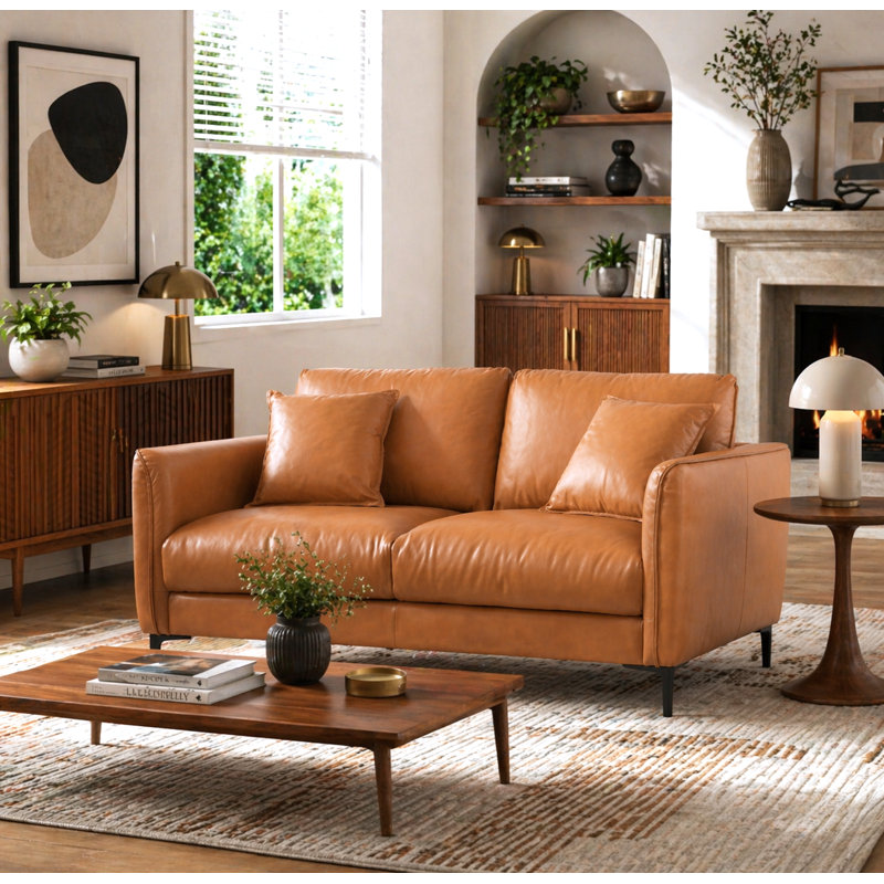 Causeuse en cuir véritable Fessler