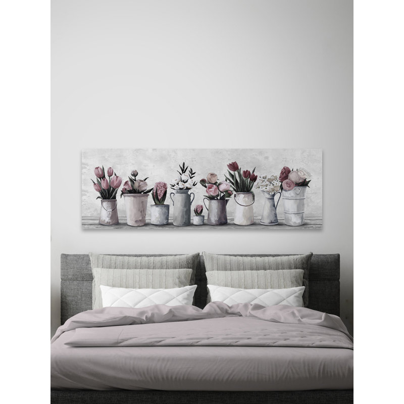 « fraîche cut fleurs »-impression sur toile tendue, H 10 po x l 30 po x P 1,5 po