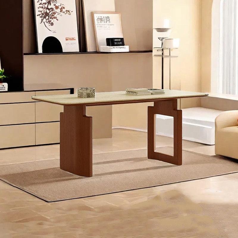 Table de salle à manger rectangulaire rétro, H 29,52 po x L 70,86 po x l 31,49 po