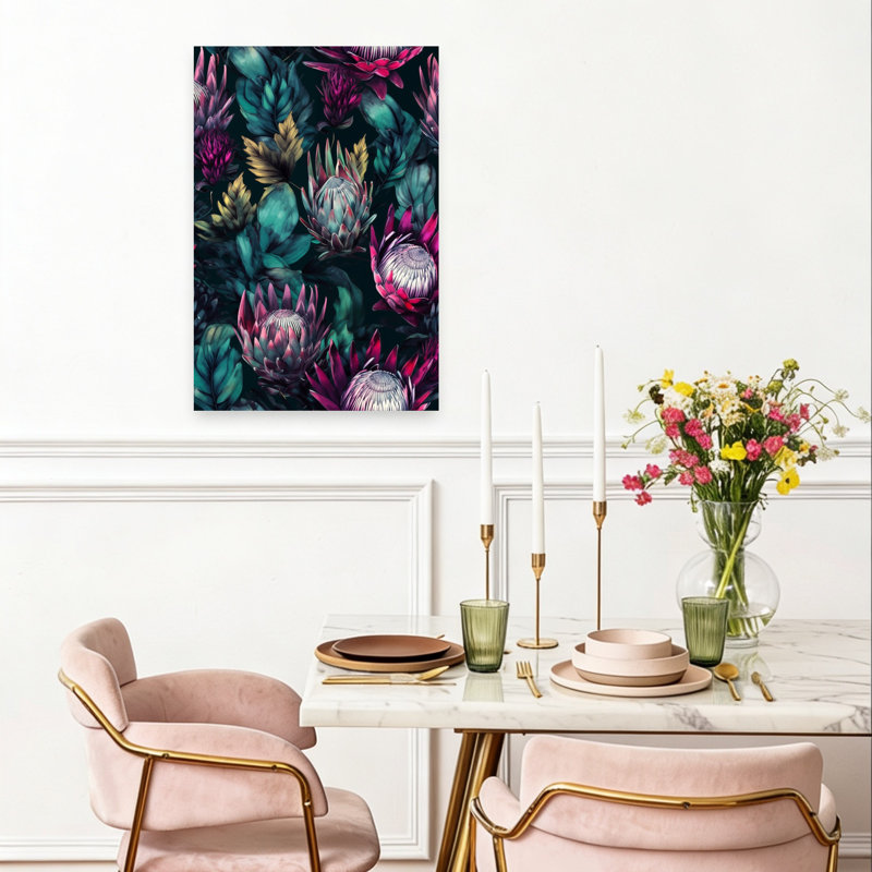 Nature Flowers And Leaves Watercolor Art Abstract Flower Nature Wall Art Print 1 Piece Wrapped Canvas Wall Art