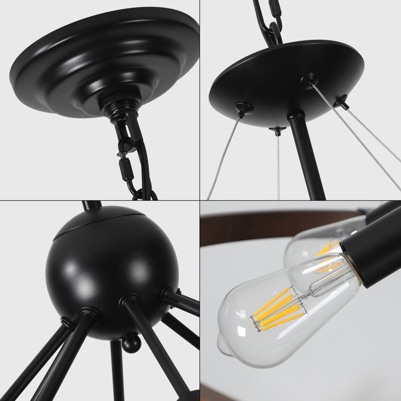 Ociel 8 - Light Wagon Wheel Chandelier