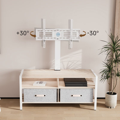 Tv Stand With Two Drawers, Fabric, Suitable For 37-65-inch Tv