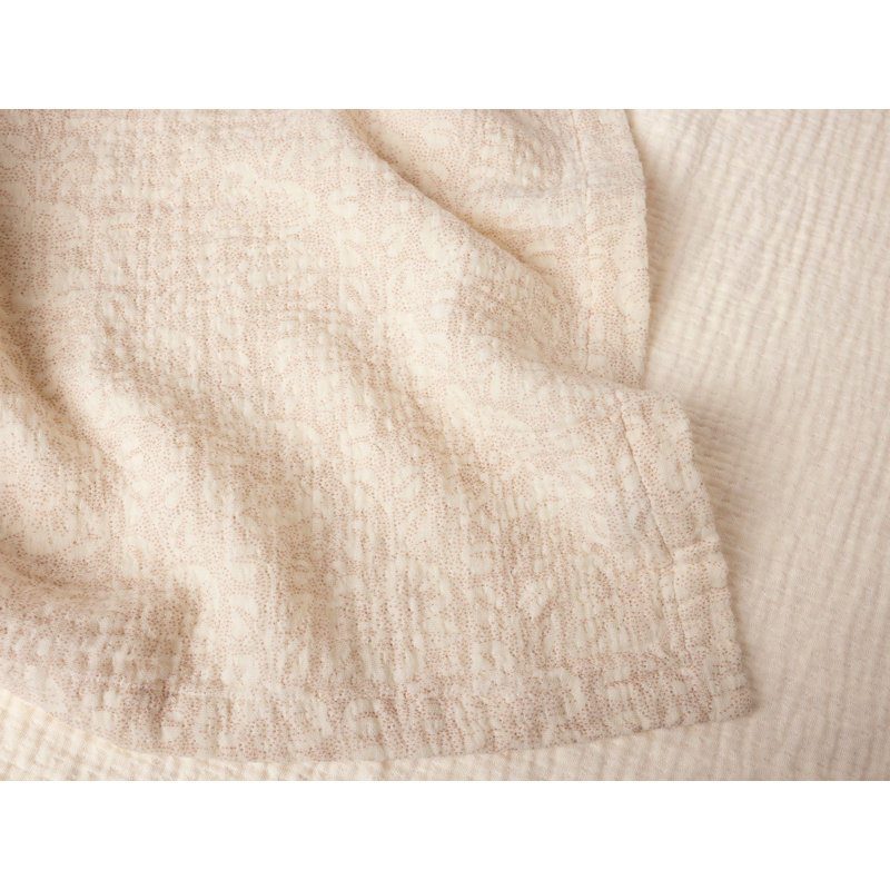 Couverture matelassée à imprimé biologique pour bébé, Fleur de prunier coquelicot