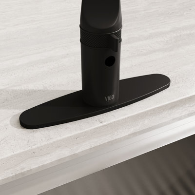 10 in. Kitchen Sink Faucet Hole Cover Deck Plate For 1 or 3 Hole in Matte Black