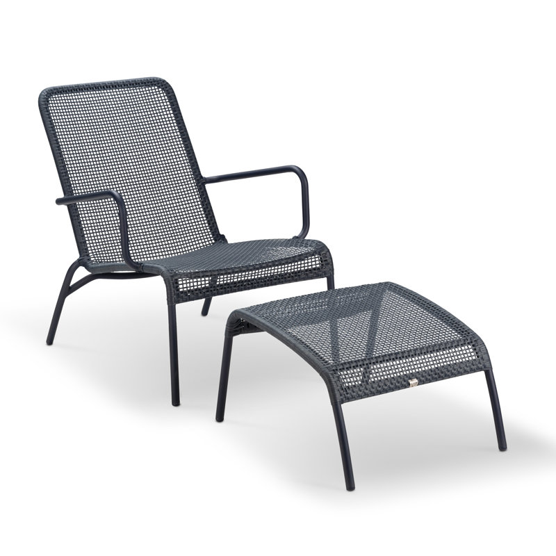 Méridienne d'extérieur en aluminium thermolaqué Behm, Noir mat