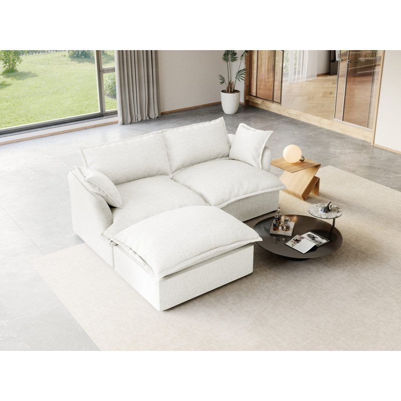 Modular Sectional Couch Down Filled Sofa, Comfty Convertible Deep Seat Cloud Couch For Living Room, Detachable Washable Couches Cushion Covers
