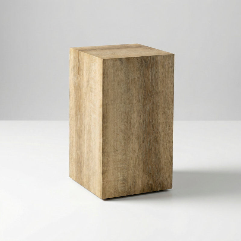Modern Wood Grain Coffee Table with Smooth Light Texture and Stylish Design for Living Room Decor, 19.6" H x 12" L x 12" W