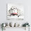 White Street Canvas - Red Accents | Modern Building Decor