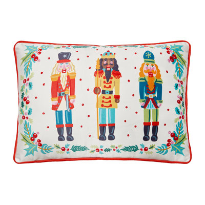 Nutcrackers Printed Holiday Throw Pillow