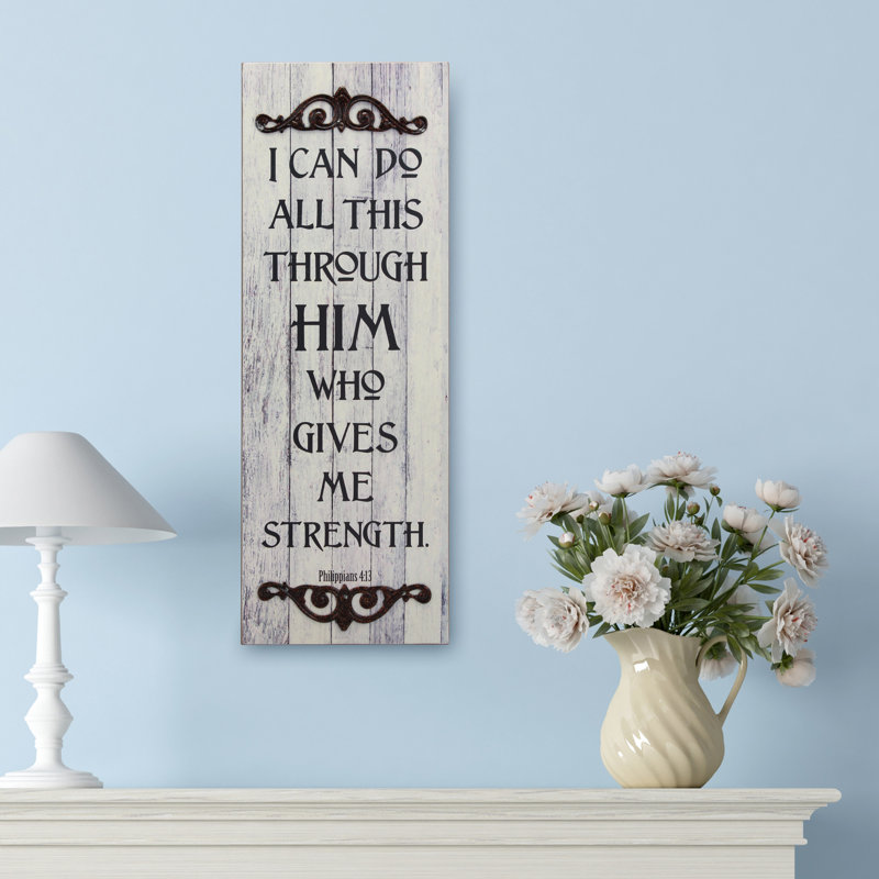 « philippians 4:13 », art textuel sur bois