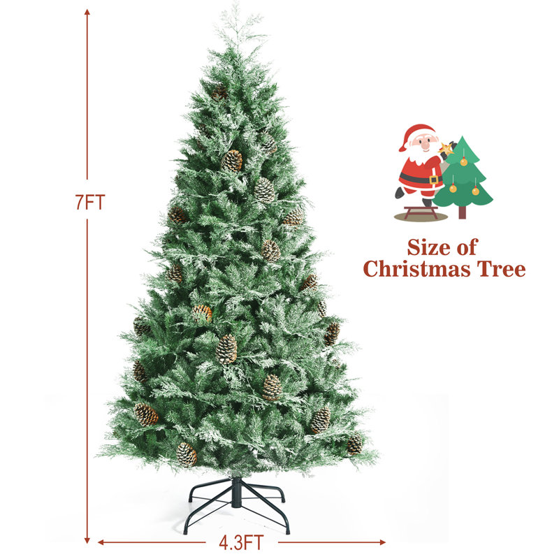 Arbre de Noël pin vert 96 po H Cashmere, H 7 pi
