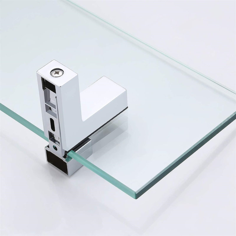 Tablette de salle de bain Keyshia, Chrome poli, H 3,5 po x l 23,63 po x P 5,13 po