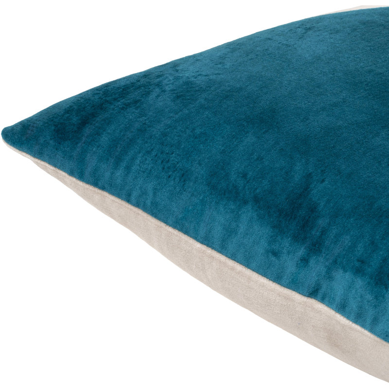 Coussin en coton Denny Edgar, Duvet, H 18 po x l 18 po, Bleu