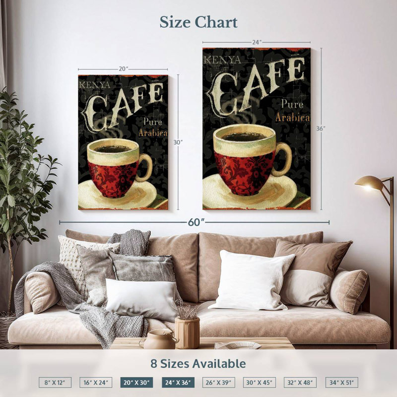 Le café du jour chez Yarlin I, H 36 po x l 24 po