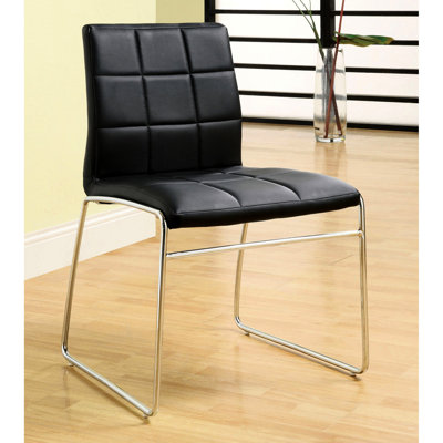 2 chaises de salle à manger contemporaines noires avec pieds, 2 pour chaises de maison et de pieds, 2 pièces