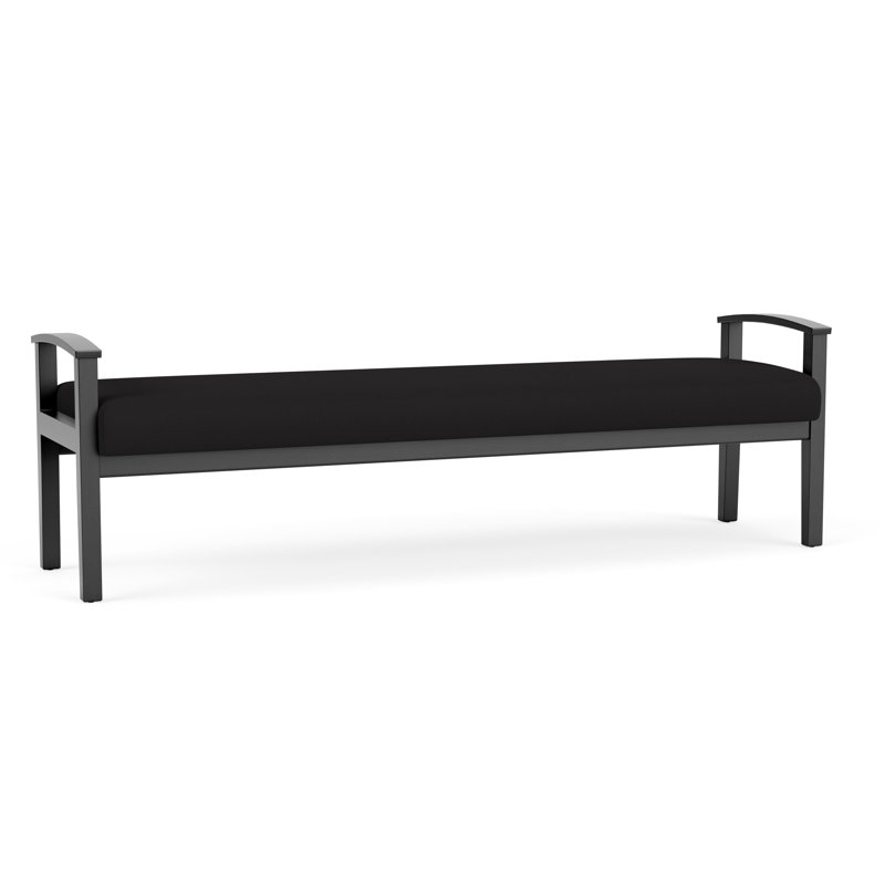 Banc en bois massif Amherst, Noir, Visite libre noire