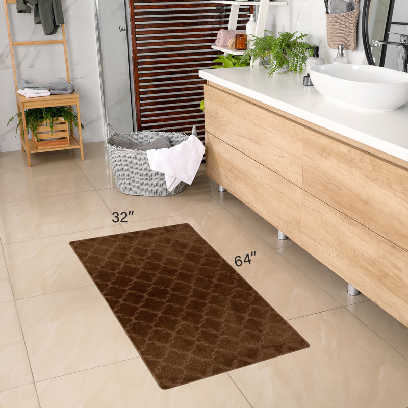 Tapis de cuisine, Rectangle 2 pi 8 po x 5 pi 4 po, Brun