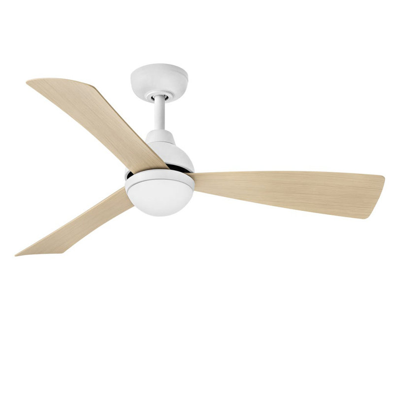 Ventilateur de plafond avec lumières DEL Brona, 44", Blanc mat / naturel