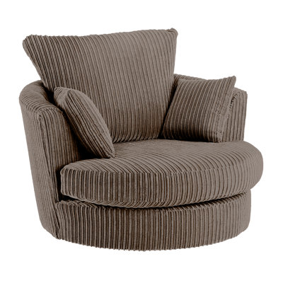 Moana Upholstered Swivel Barrel Chair