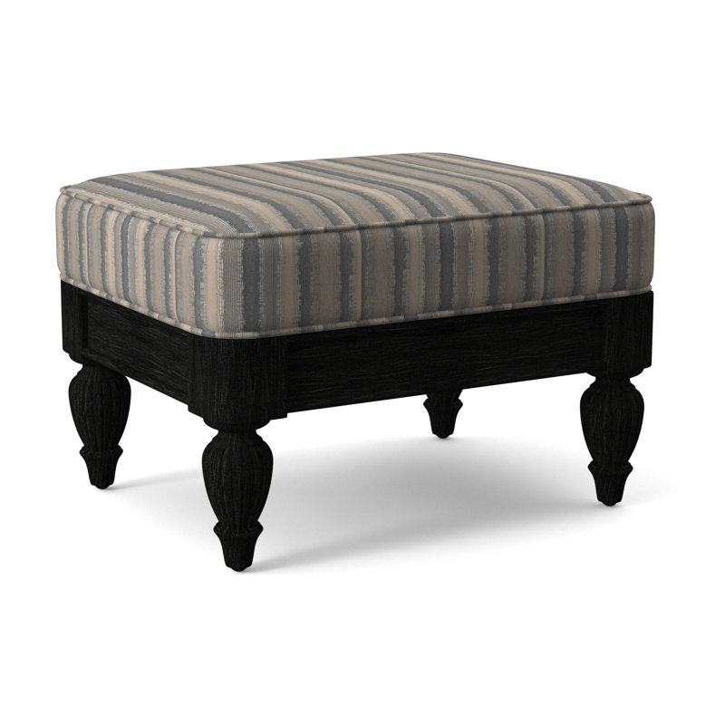Grand View Ottoman, White Performance Fabric; 0851-94, Antique Black Finish