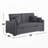 Linen Convertible Sleeper Loveseat with Dropdown Console