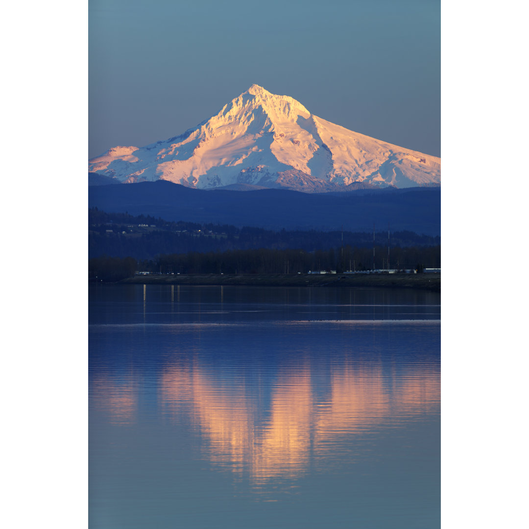 Mt Hood Columbia River Oregon Reflexion. - Drucken