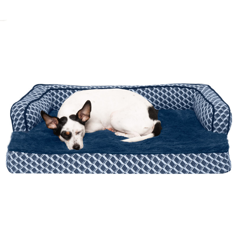 Diamond Blue Orthopedic Foam Comfy Couch Pet Bed, Medium