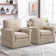 Eilzabeth 33.1" W Modern Soft Wide Upholstered Striped Swivel Arm Accent Chair