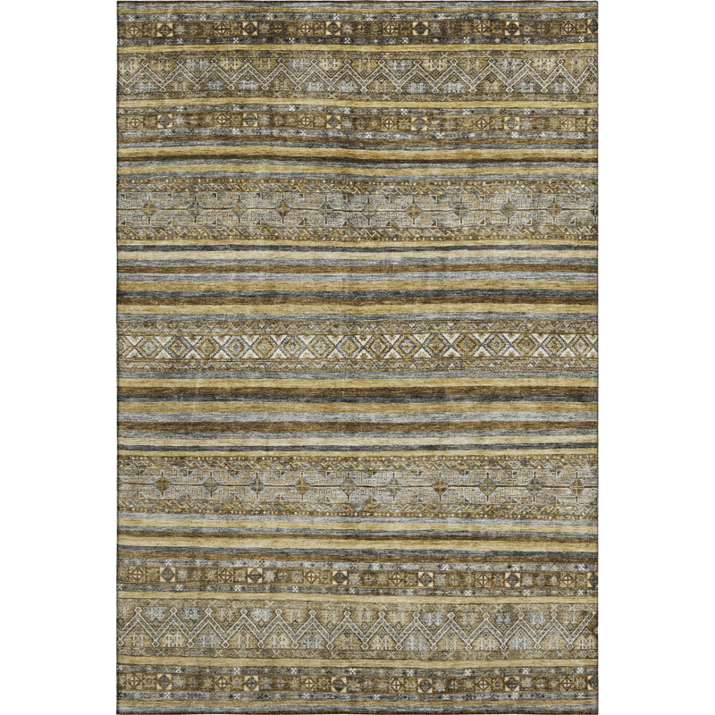 Premium Machine Washable Baford AMF1653 Stripes Rug, Rectangle 9' x 12'