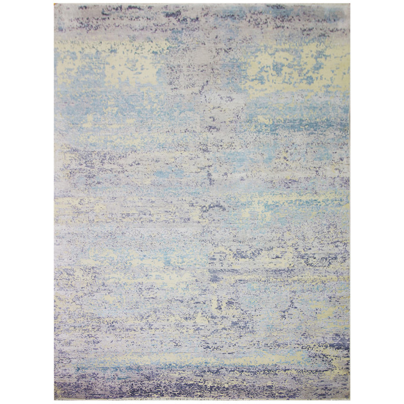 Area Rug in Aqua/Beige/Ivory, Rectangle 12' x 15'