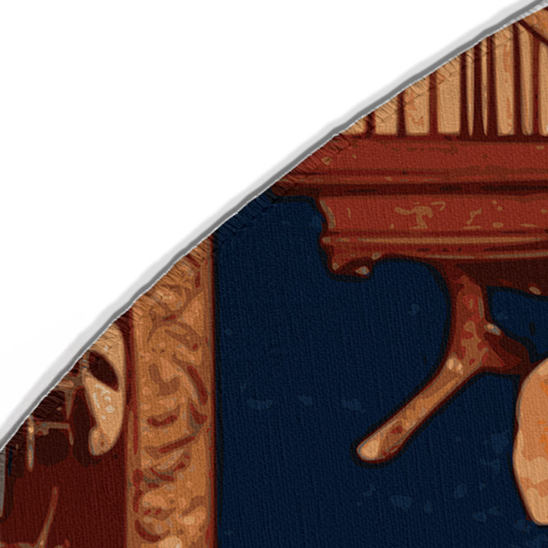 Tapis d'intérieur et d'extérieur brun français, Rond 5 pi