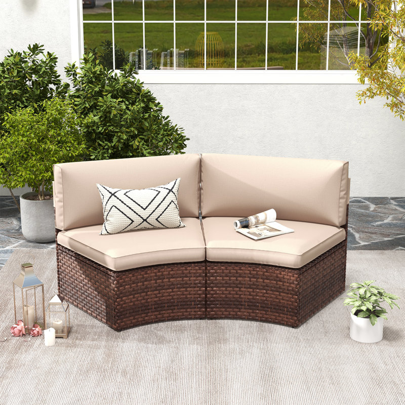 Outdoor Patio Curved Chair With Cushions