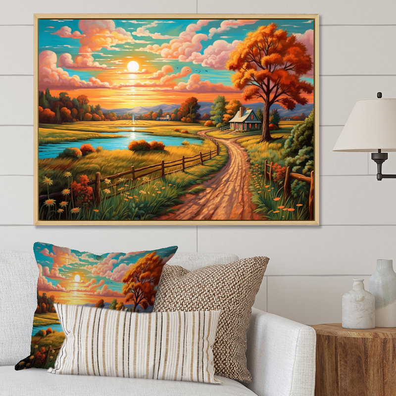 «Valley Getaway II», reproduction sur toile, 12" H x 20" W, Gold Picture Framed