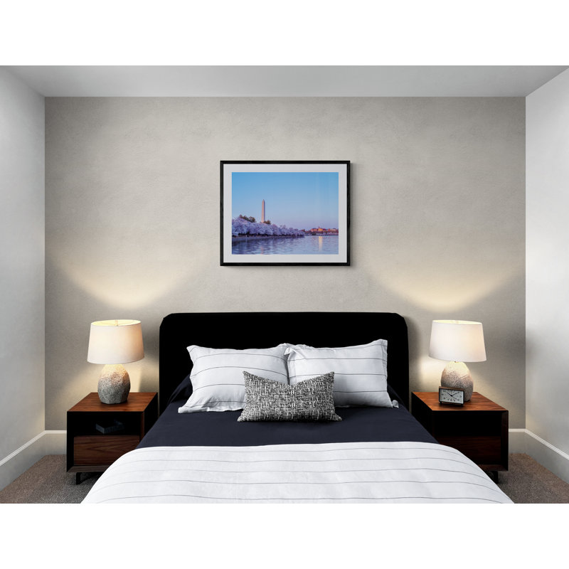 Blue Hour And Cherry Blossoms Print by Scott Wurzel, Black Framed Paper, 24" H x 30" W