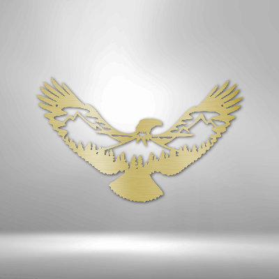 Eagle Flying Steel Sign Laser Cut Powder Coated Home & Office Metal Wall Decor Multiple Sizes & Colors