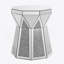 Table basse de style tambour avec incrustation de cristal miroir, table décorative argentée Polygonal