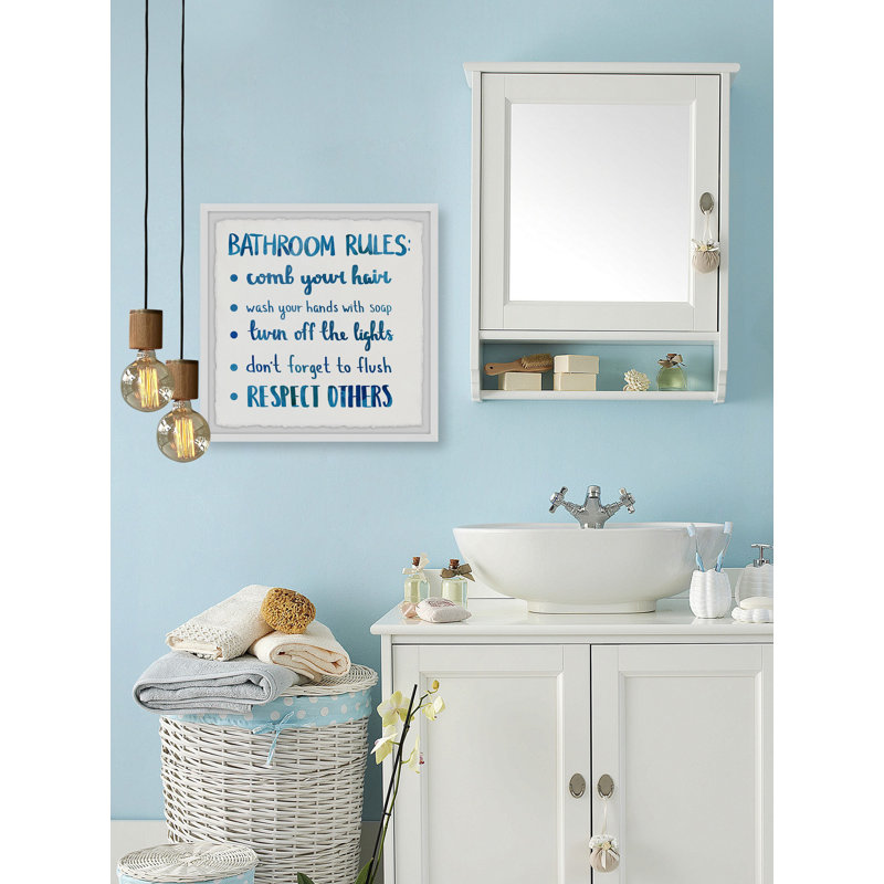 Rules And Respect - Single Picture Frame Print, 30cm H x 30cm W x 3.81cm D