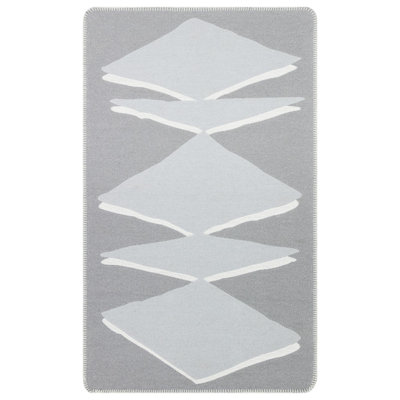 Premium Flatweave Area Rug Grey & White, 100% Cotton | No Pile, 33.5 oz/sq yd, Machine Washable | Easy to Clean, Vacuum Friendly, Ideal for Living Room & Bedroom Decor, Soft & Stylish
