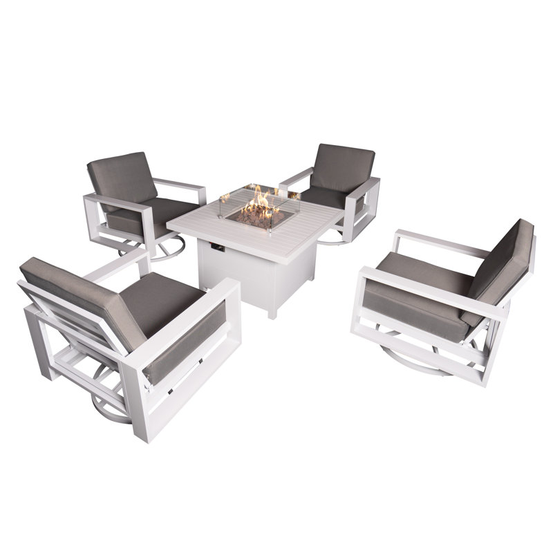 Ensemble repas extérieur pour 4 personnes Makensie, H 25,2 po x L 40,35 po x l 40,35 po