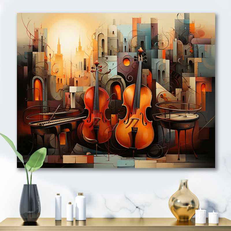 Décoration murale Sunlit Symphony I - Collages abstraits, Toile tendue, H 34 po x l 44 po x P 1,5 po