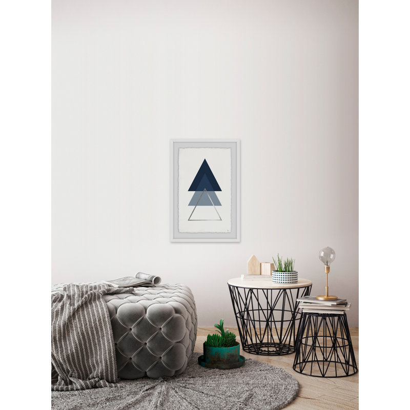 «Abdirazaq Blue Ascension», impression encadrée sur papier, H 12 po x l 8 po x P 1,5 po, Cadre blanc à bords frangés