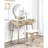 Wood Vanity And Stool In White - Functional Elegant Add Style To Your Room Stylish With Storage Drawer For Makeup Essentials Solid Construction-966387861