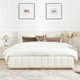 Galligan Queen Size Platform Bed Frame Boucle Upholstered Headboard and Wooden Slats Support,No Box Spring Needed