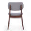 Ensemble de 2 chaises de salle à manger rembourrées Mid-Century avec structure en bois d'hévéa et gris clair-2060979677-2060979679