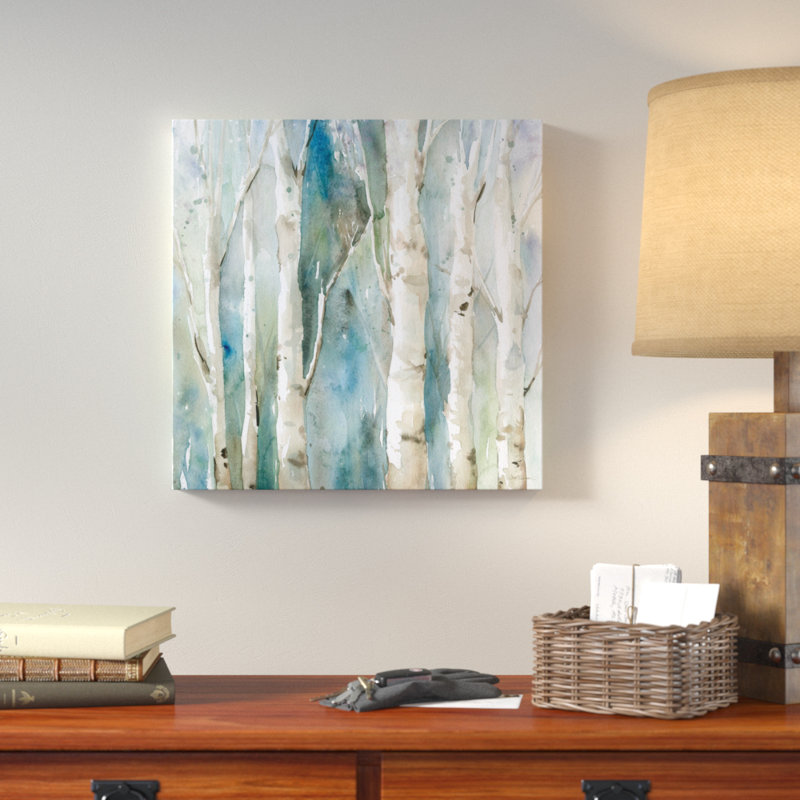 « river bouleau i », impression sur toile tendue, H 26 po x l 26 po x P 1,5 po, Pas de tapis, Toile tendue