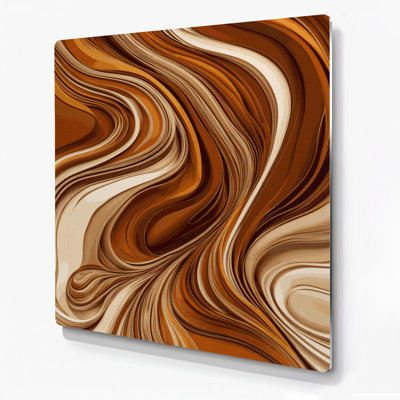 Abstraction numérique 11, art mural en métal brun