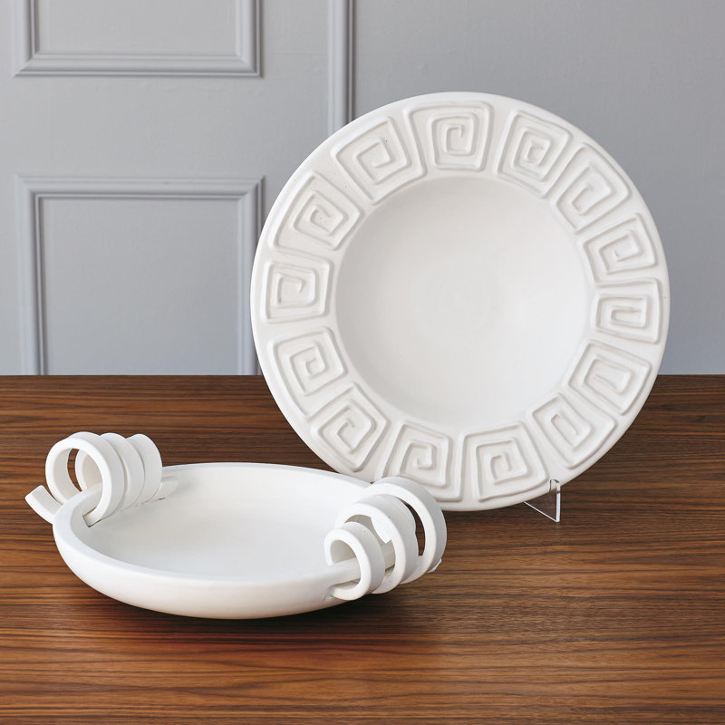 Ribbon Handle Compote-Matte White, Matte White