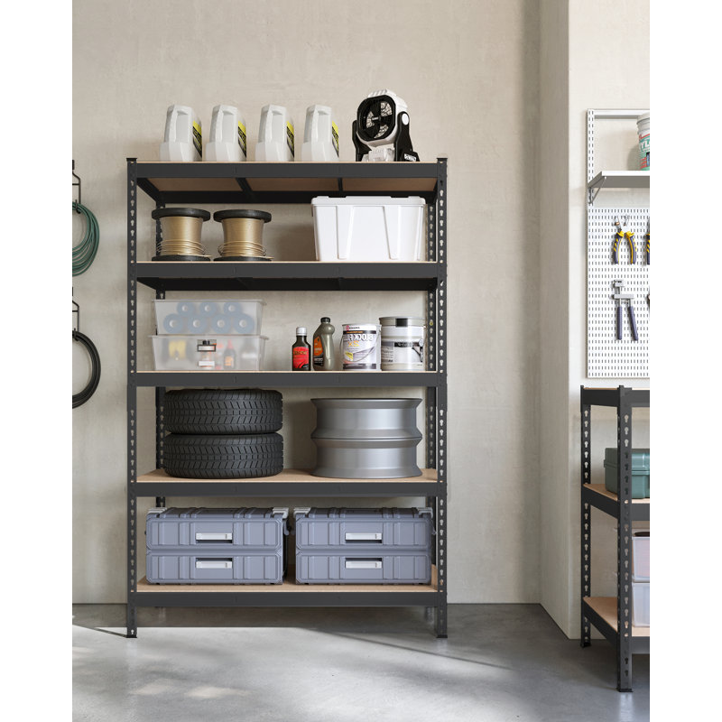 Adjustable Shelving Unit, 70.9" H x 47.2" W x 23.6" D, Black
