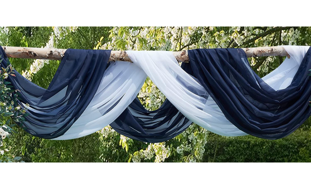 6 Yard (216 Inch) Sheer Fabric in Multiple Colors. Great for Bed Canopy Curtains, Wedding Arch Decorations, Window Scarves or Curtain Backdrop WARM HOME DESIGNS 